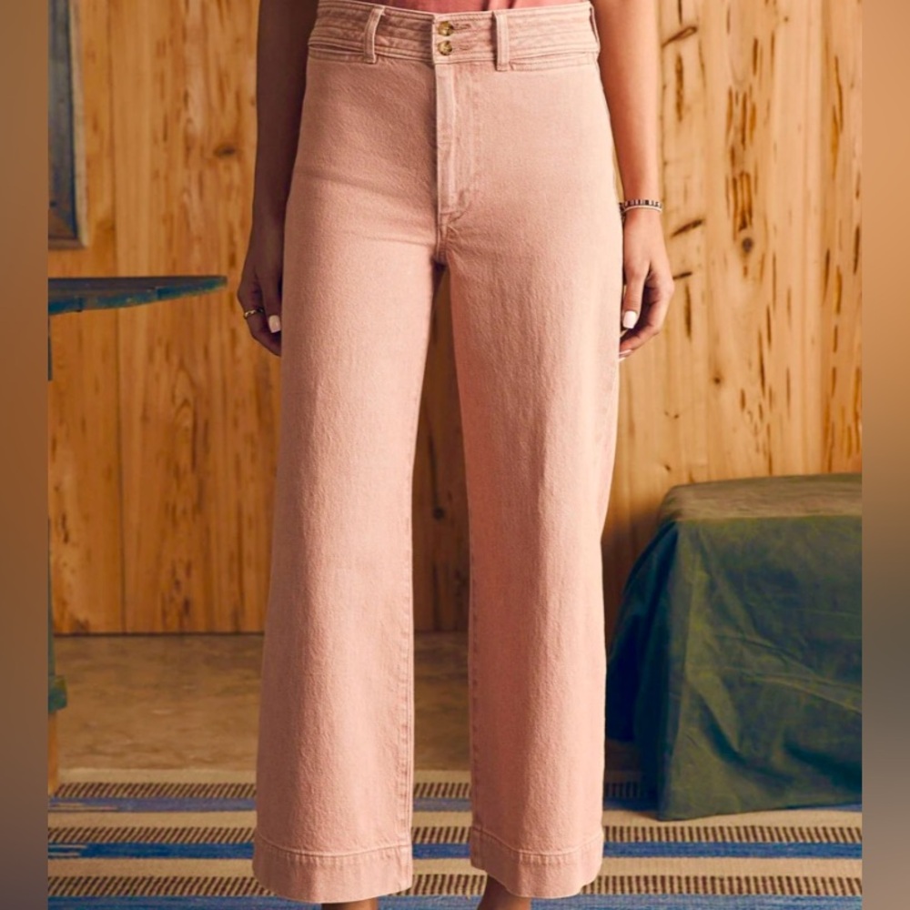 Faherty Pink Ankle & Cropped Jeans